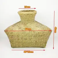 在飛比找Yahoo!奇摩拍賣優惠-竹編製品 竹簍竹編裝飾魚簍笆簍竹魚簍子大號竹筐農家盛捕魚蝦手