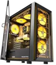 ATX PC Case, 6 PWM ARGB Fans Pre-Installed, Computer Case with Opening