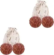 Healeved 1 Pair Wooden Rolling Hand Massage Balls Practical Massage Balls for Hand Exercise Durable and Smooth Touch Design for