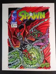 Spawn #1 Cover Recreation Original Comic Book Art Todd McFarlane Homage 90s Lot