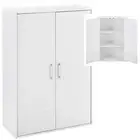 New White 2 Door Kitchen Display Laundry Shoe Storage Cabinet Cupboard Rack