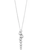 Georg Jensen Sterling Silver Moonlight Grapes Linear Cluster Pendant Necklace, 17.72