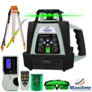 Auto Self-leveling Green Rotating Rotary Laser Level Tripod and Staff 201G Video