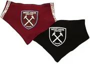 West Ham United FC Baby Crest Bibs (Pack of 2) (UK Size: One Size) (Maroon/Black)