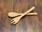 Handmade Olive Wood Salad Servers 12”: Wooden Salad Spoon / Fork Set - US SELLER