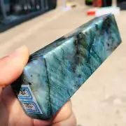 273g Natural Blue Light Labradorite Quartz Crystal Tower Mineral Reiki T592