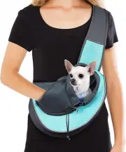 WOYYHO Size Medium to 10 lbs sling Pet Dog Carrier Backpack Cyan NWT