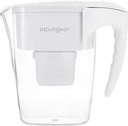Aquagear Water Filter Pitcher - Fluoride Lead Chloramine Chromium-6 Filter - BPA-Free Clear