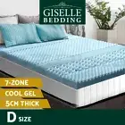 Giselle Bedding Memory Foam Topper 5cm Double Mattress 7-Zone Cool Gel Bamboo
