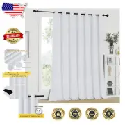 Elegant 100” W x 95” L Greyish White Blackout Room Divider Curtain for Privacy