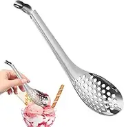 Caviar Strainer - Kitchen Gadgets For Colander | Metal Spherification Molecular Colander Strainers, Gold Or Silver Kitchen Spoon For Sauces, Stews, Caviar, Slides
