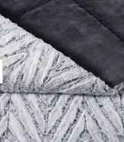 Christian Siriano NY /Grey and White Polyester Throw Blanket