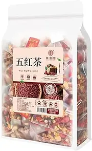 cn herb Five Black Tea 250g/ Bag Triangular Brown Sugar Medlar Red Dates Peanut Red Bean Combination Tea