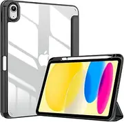 ProCase for iPad (A16) 11th Generation 11 Inch 2025/10th Generation 10.9 Inch 2022 Case with Pencil Holder, Hybrid iPad 11 10 Case with Clear Back, Supports Auto Wake/Sleep -Black