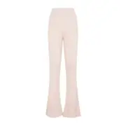 [Peserico] Peserico-Nude Fleece Wool Flare Knit Rib Pant-Donna 42 IT