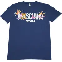 在飛比找Yahoo奇摩購物中心優惠-MOSCHINO SWIM 夏季小熊純色短T恤(藍)