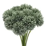 Artificial Flower Heads Silk Chrysanthemum Hydrangea Green Faux 12Pcs
