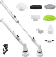 Rechargeable Spin Scrubber Electric Turbo Scrub Cleaning Brush Cordless 9 heads