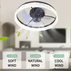 19.7" Black Ceiling Fan w/ Remote Control Dimmable Lights 3 Color, 6 Speeds