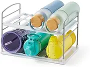 YouCopia UpSpace Water Bottle and Travel Mug Cabinet Organizer, Adjustable Storage Rack for Kitchen Organization, 2-Shelf