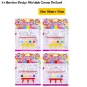 4 x Mini Canvas on Easel Stand Kids Art Craft Painting Draw School Wedding Party