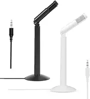 HEATSHAKING 1Pc Foldable Professional Interview Microphone with Rotating Sound Head Audio Plug for Recording for DSLR Cameras Vlogging and Meeting