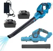 Cordless Leaf Blower, 21V Electric Leaf Blower with 2 Battery and Charger, Powerful Air Blower, 15m/s Adjustable Speeds, Lightweight Powerful Air Blower Garden Blower for Lawn Care,Patio,Yard