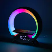 X Echo Eclipse Smart Speaker Lamp with Bluetooth Speaker 15W Wireless Fast Charging White