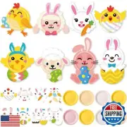 Layhit 24 Pieces Easter Craft Kits for Kids Simple Bunny Eggs Paper Plate Cra