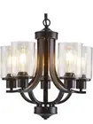5-Light Dining Room Chandelier, Modern Small Chandeliers Black Rustic Metal