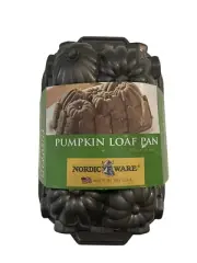 Nordic Ware Pumpkin Loaf Pan Baking Mold Cast Aluminum Nonstick Bakeware