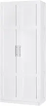 Artiss Wardrobe, 75 x 40 x 180cm Wooden Cupboard Closet Clothes Storage Organiser Cabinet Clothing Shelf Organization Large Clothe Shelves Bedroom Furniture, with 2 Door 4 Tiers White