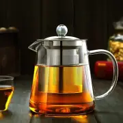 Glass Teapot with Removable Stainless Steel Infuser Borosilicate Glass Tea Po...