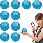 Pack of 10 Stress Ball Globe Small Anti-Stress Ball World Globe Crushing Ball World Map Kneading Ball Stress Relief Kneading Ball for Children Adults Games Training Stress Relief