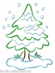 Color Outline Winter Time 10 Machine Embroidery Designs on CD in 4 sizes
