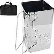 Portable BBQ Grill Charcoal Camping Grill, Stainless Steel Folding Barbecue Grill for Outdoor Picnic Beach Garden