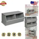Modular Two Bin Toy Storage Organizer - Stackable & Space-Saving Design