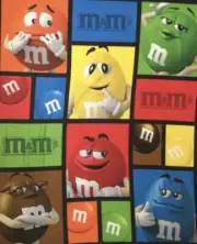 M&Ms World Chocolate Candy Brand Fleece Blanket New