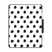 iPad Pro 13-inch (M4) Impact Folio Case Black white hand painted watercolor polka dots
