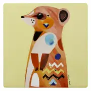 Maxwell & Williams Pete Cromer coaster Meerkat, ceramic, cork 9.5 x 9.5 cm
