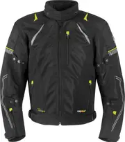 Germot X-Air Evo Pro, textile jacket waterproof , color: Black/Neon-Yellow/Grey , size: 4XL