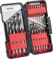 Bosch Professional HSS Twist Drill Bit PointTeQ ToughBox Set (for Ferrous Metals, Ø 1 - 10 mm, CYL Shank, Self-Centering Tips, Black-Oxide Coated Flute, Accessories for Drill Drivers)