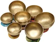 4-8" Chakra Healing Tibetan Singing Bowl-Hand Hammered Set of Seven Bowls