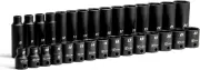 3/8-Inch Drive Shallow and Deep Impact Socket Set, Metric, 8 to 22 mm, Premiu...
