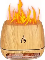 Salt Lamp, Portable Salt Lamp, 3 In-1 Simulated Flame Lamp, 7 Color Change Ultrasonic Diffuser, Safe and Quiet Oil Diffuser, Aromatherapy Diffuser for Oils