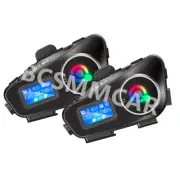 Motorcycle Helmet Headset Bluetooth LCD Display Motorbike Intercom Headphone TF