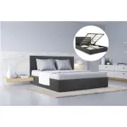 Newport Gas Lift Storage Bed Frame Queen Size Charcoal - Queen