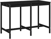 vidaXL Solid Pine Wood Garden Table - Sturdy and Classic Black Outdoor Furniture Piece with a Rustic Appeal for Gardens, Terraces, and Patios - Scandinavian Style - Rectangular from vidaXL