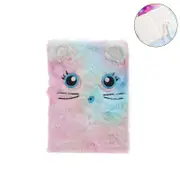 Catzon Plush Notebook Faux Fur Cartoon Hardcover cute notepad for Kids-Colorful