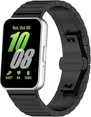 Galaxy Fit 3 Bands, Stainless Steel Metal Sport Bands Compatible with Samsung Galaxy FIT 3 SM-R390 Smartwatch Adjustable Watch Strap for Galaxy FIT 3 Women Men